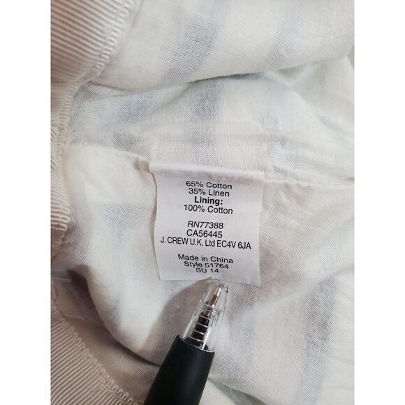 J. Crew Outlet The Pencil Skirt Nautical Striped Linen Blend Lined Navy White - Picture 5 of 11